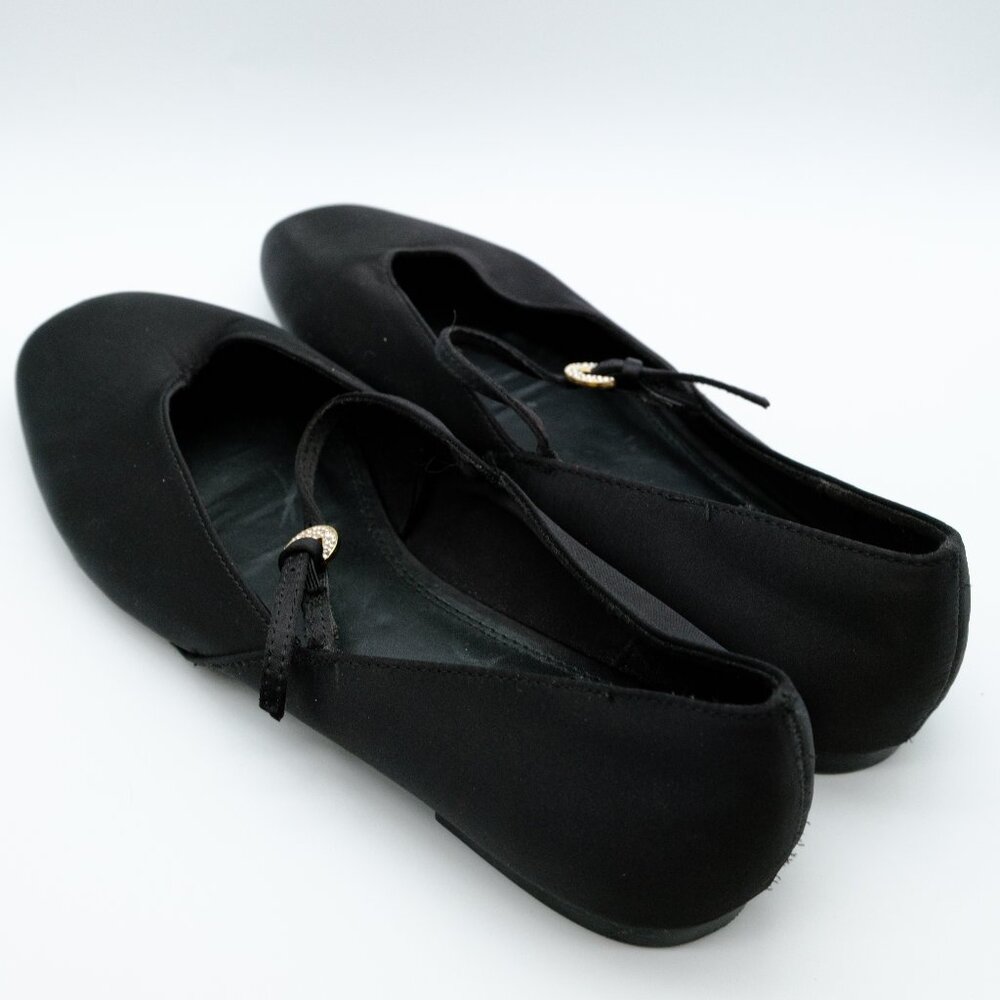 Zara black satin ballet flats with rhinestone buckle - 39 - Picture 3 of 5